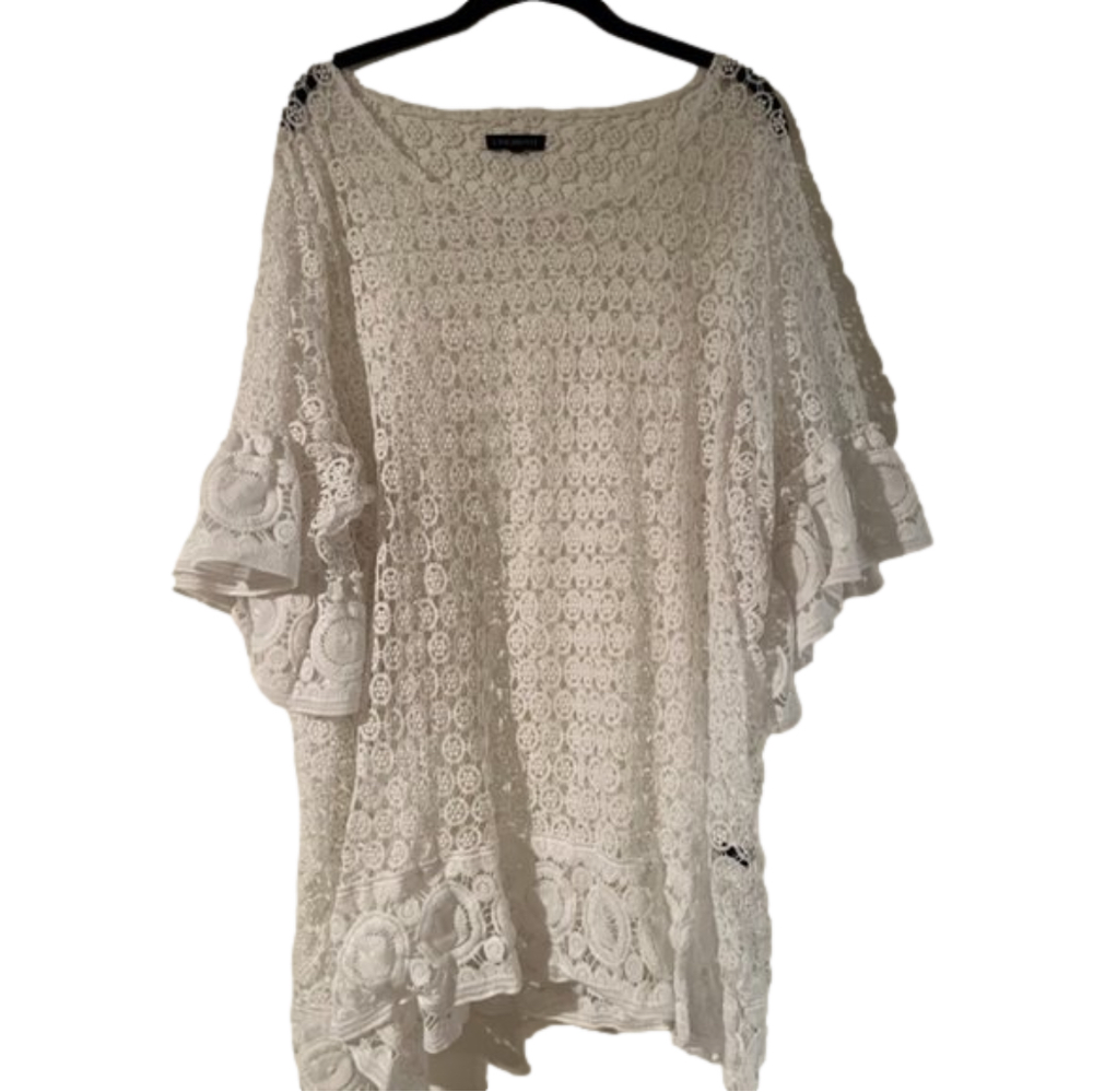 Lane Bryant Brand Size 22/24 White Lace Eyelet Top